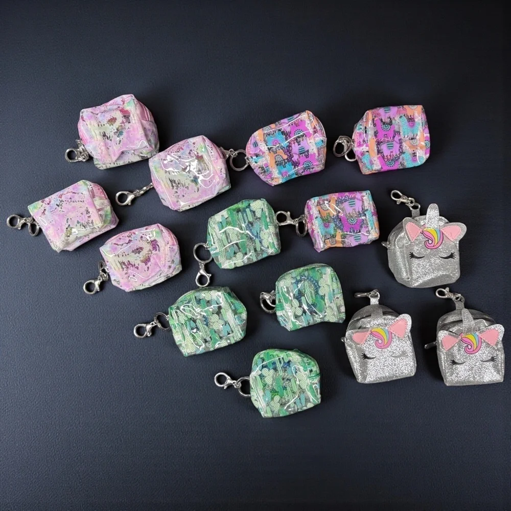 Adorable 14-Piece Keychain Set: Unicorn, Llama, Cactus Mini Backpacks & More!